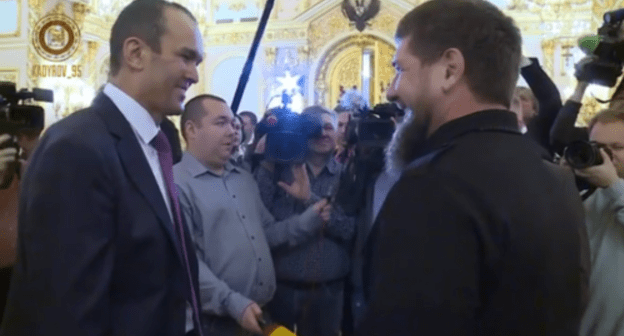 Head of Chuvashia Mikhail Ignatiev (left) and head of Chechnya Ramzan Kadyrov (right)