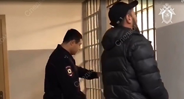 Detained attacker on Pskov paratroopers in 2000. Screenshot from video posted by press service of the Russian Investigative Committee, https://ok.ru/video/1729931973050