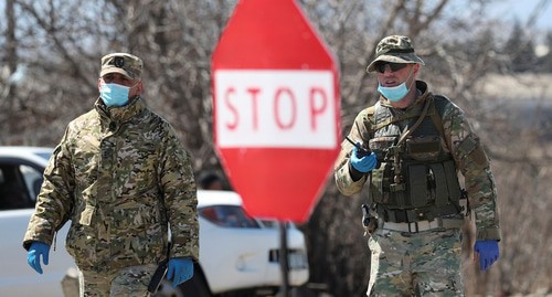 Georgian militaries in face mask in Marneuli, Georgia, March 23, 2020. Photo: REUTERS/Irakli Gedenidze