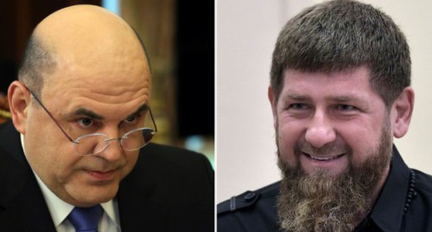 Mikhail Mishustin, Ramzan Kadyrov. Photos by the press service of Kremlin. Collage by the "Caucasian Knot"