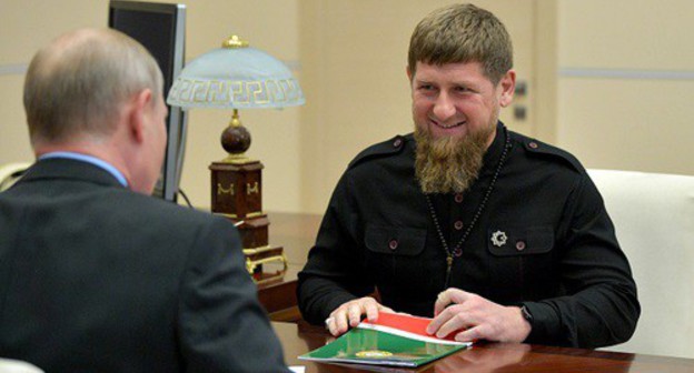 Ramzan Kadyrov meets Vladimir Putin. Photo: Kremlin press service, http://kremlin.ru/events/president/news/57797