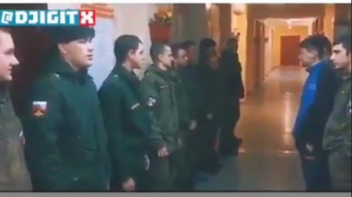 Military servicemen. Screenshot from video posted by Telegram-Channel: https://t.me/mnogonazi/3519