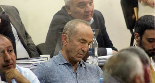 Robert Kocharyan (in the center) in the courtroom. Photo by Tigran Petrosyan for the "Caucasian Knot"