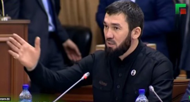 Magomed Daudov, Speaker of the Chechen Parliament. Screenshot of the video by the Grozny TV channel https://www.youtube.com/watch?time_continue=1020&amp;v=9Vg-EwCfivI&amp;feature=emb_title