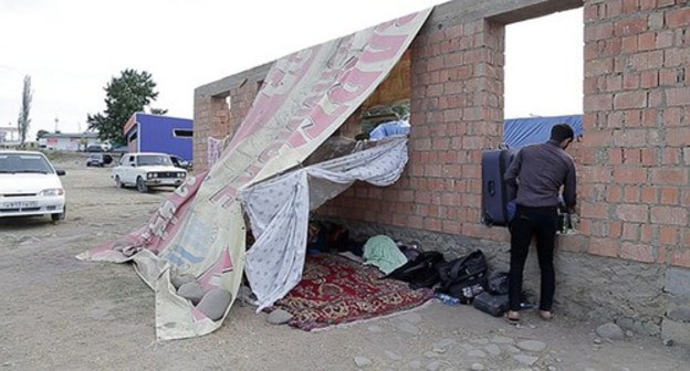 A temporary tent camp near the Dagestani village of Kullar. Screenshot of the video by the "Caucasian Knot"