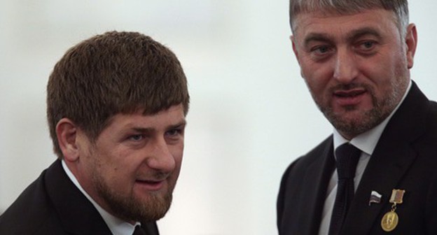 Ramzan Kadyrov (on the left) and his relative, Adam Delimkhanov. Photo REUTERS/Sergei Karpukhin