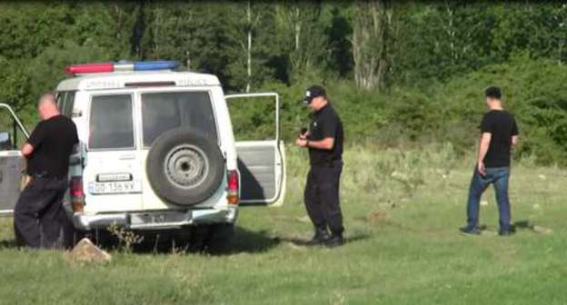 Georgian law enforcers on the border with South Ossetia on July 25, 2020. Photo by the press service of the KGB of South Ossetia, https://www.facebook.com/photo.php?fbid=1195215877504263&amp;set=pcb.632342307379531&amp;type=3&amp;theater&amp;ifg=1