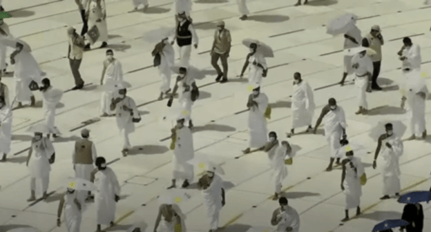 Hajj in 2020. Screenshot of the video https://youtu.be/rIofaJIUSb4