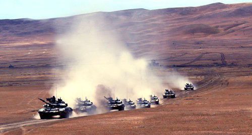 Azerbaijani tanks. Photo by the press service of the Ministry of Defence of Azerbaijan, https://mod.gov.az