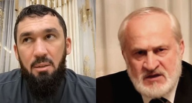 Collage by the "Caucasian Knot". Magomed Daudov (on the left) and Akhmed Zakaev. Screenshots of the videos https://www.youtube.com/watch?v=yuG9W_ccivk&amp;feature=youtu.be https://www.youtube.com/watch?v=uDMYxUrsMow&amp;feature=youtu.be&amp;ab_channel=ChechenParamount