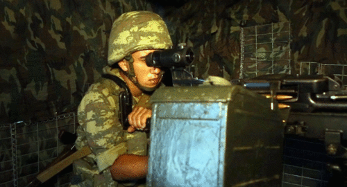 Soldier of the Azerbaijani Army. Photo: press service of the Ministry of Defence of Azerbaijan, https://mod.gov.az/az/news/on-xetde-vetene-xidmetimle-fexr-edirem-video-32140.html