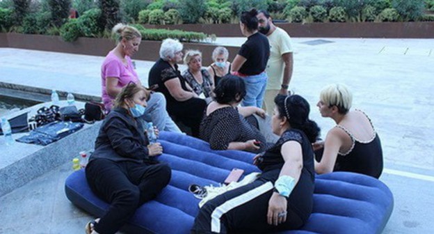 Hunger-strikers in Tbilisi. Photo by Inna Kukudzhanova for the Caucasian Knot