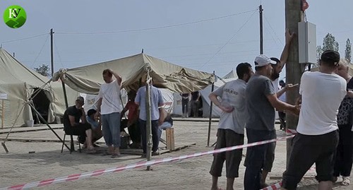 Camp in Kullar. Screenshot from the video posted by the Caucasian Knot: https://www.youtube.com/watch?v=FvC3Fw73mK4&feature=emb_logo