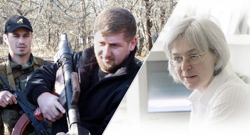 Ramzan Kadyrov, Anna Politkovskaya. Photo:  http://politkovskaya.novayagazeta.ru/