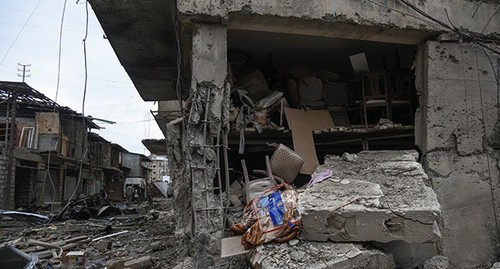 A destroyed house in Stepanakert. Photo: David Ghahramanyan/NKR InfoCenter/PAN Photo/Handout via REUTERS