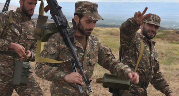 Armenian soldiers. October 11, 2020. Photo by the press service of the Ministry of Defence of Armenia, https://www.mil.am/ru/news/8521