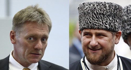 Dmitry Peskov (left) and Ramzan Kadyrov. Collage by the Caucasian Knot. Photo: Valery Sharifulin/TASS Host Photo Agency/Pool via REUTERS, REUTERS/Maxim Shemetov