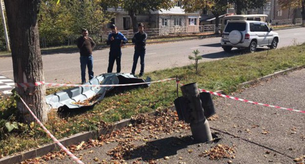 An unexploded ordnance in the city of Shushi, October 28, 2020. Photo by Alvard Grigoryan for the "Caucasian Knot"