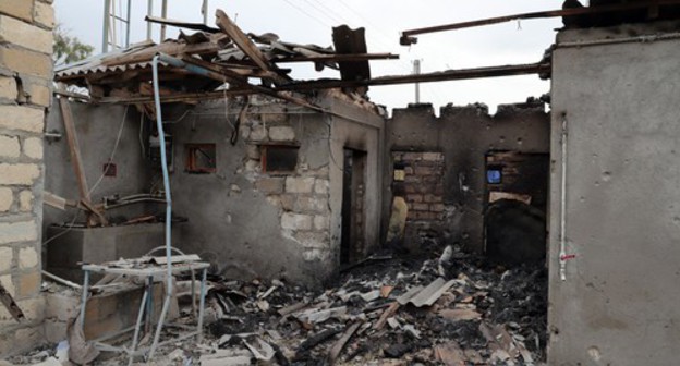 Destroyed house in the Karabakh conflict zone, October 5, 2020. Photo by Aziz Karimov for the Caucasian Knot