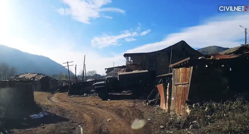 The village of Khtsaberd (the Azeri name is Chailakkala), late November 2020. Screenshot of the video https://www.facebook.com/CivilNet.TV/videos/1783518675130602
