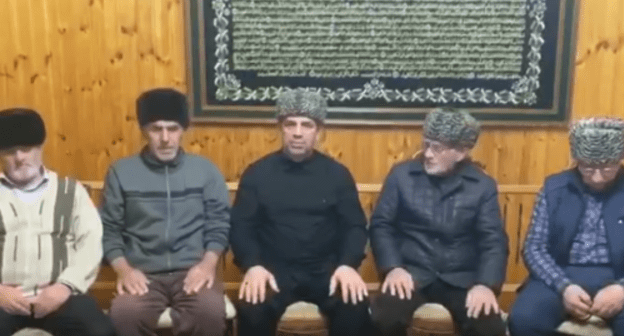 Screenshot of a video appeal by the Ingush teip (family clan) of Sultygov, t.me/fortangaorg/7920