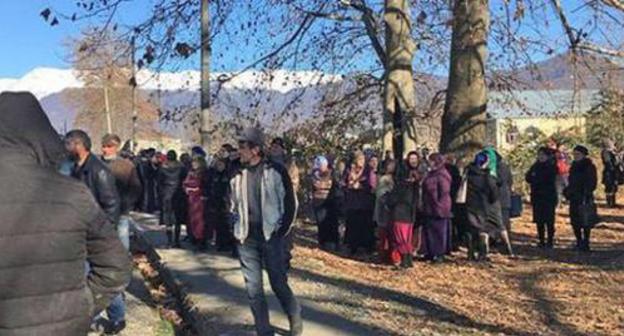 Pankisi residents hold protest action after special operation in December of 2017. Photo: Giorgi Aladashvili (RFE/RL)