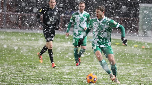 Players of the FC Akhmat Grozny (in a green uniform). Photo by the press service of the FC http://fc-akhmat.ru
