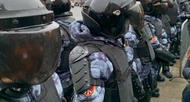 Law enforcers at the venue of the protest action in Moscow, January 23, 2021. Photo by Oleg Krasnov for the Caucasian Knot