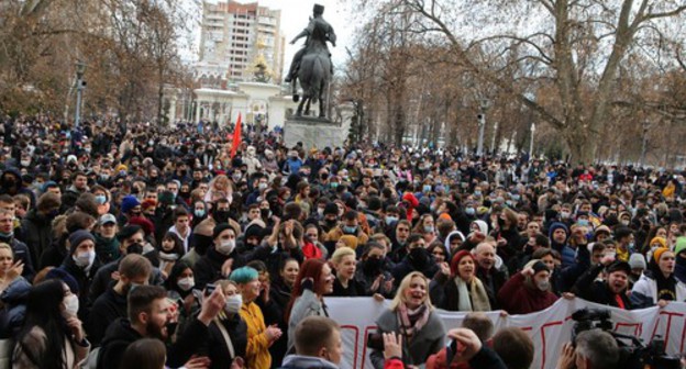 Protest rally in Krasnodar, January 23, 2021. Photo by Anna Gritsevich for the Caucasian Knot