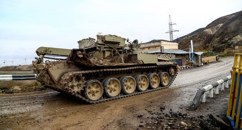 Damaged tank, Nagorno-Karabakh, December 31, 2020. Photo by Aziz Karimov for the Caucasian Knot