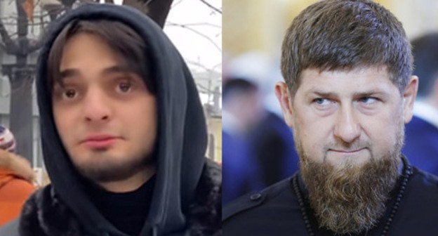 Said-Mukhammad Djumaev (left) and Ramzan Kadyrov. Screeshot: https://www.youtube.com/watch?v=S2Rdg0WJl8Y, Фото: Sputnik/Mikhail Metzel/Pool via REUTERS