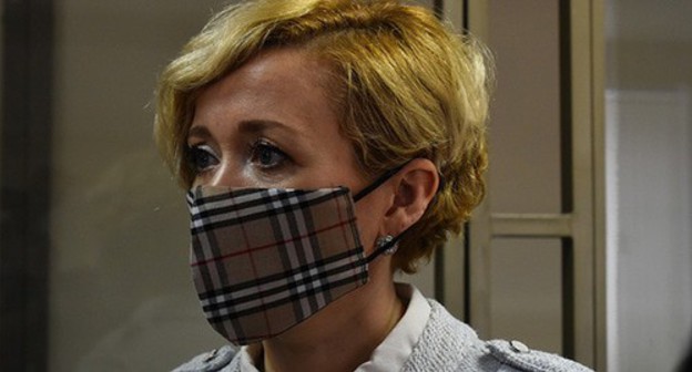 Anastasia Shevchenko in a courtroom. Photo by Konstantin Volgin for the Caucasian Knot