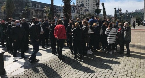 Employees of the event industry took part in a protest action in Batumi. march 16, 2021. Screenshot of the video https://www.rustavi2.ge/ka/news/193075