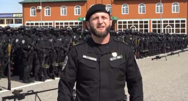 A soldier of the Akhmat Kadyrov Special Police Regiment reports on the coercion "to take responsibility in order to stop the insults against the whole contingent." Screenshot: https://www.instagram.com/tv/CMhmywYoD0L/?igshid=zl4q1r836p4e