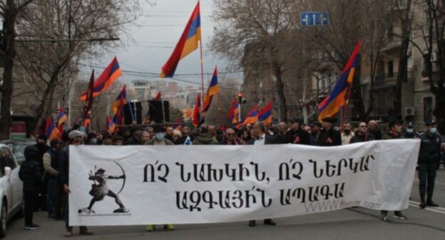 Rally of the "National Democratic Pole" Movement in Yerevan, March 20, 2021. Photo by Tigran Petrosyan for the Caucasian Knot