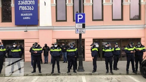 At the site of the protest action in Tbilisi. Screenshot of the webpage https://www.rustavi2.ge/ka/news/194219