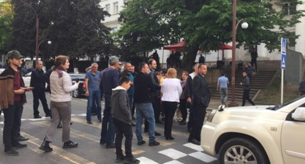 Participants of a protest action in Stepanakert. Photo by Alvard Grigoryan for the Caucasian Knot