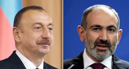 Ilham Aliev, Nikol Pashinyan. Photos by the press service of the Azerbaijani President and Kremlin. Collage by the "Caucasian Knot"