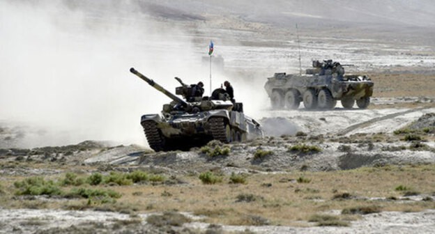 Military vehicles at the “Mustafa Kemal Ataturk-2021” joint exercises of the Azerbaijani and Turkish military personnel held in Baku. Photo by the press service of the Azerbaijani Ministry of Defence