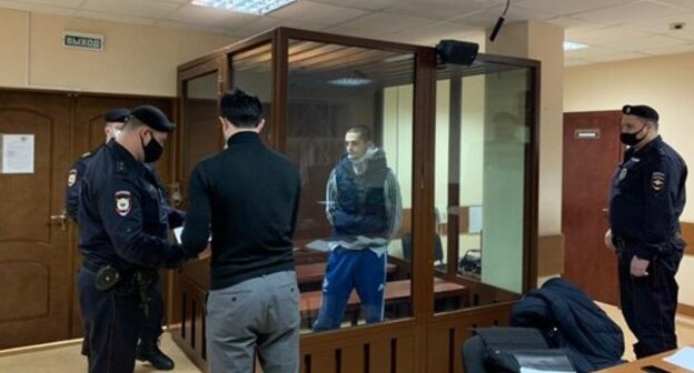 Said-Mukhammad Djumaev in a courtroom. Photo: press service of the Tverskoi Court of Moscow