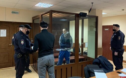 Said-Mukhammad Djumaev in a courtroom. Photo: press service of the Tverskoi Court of Moscow