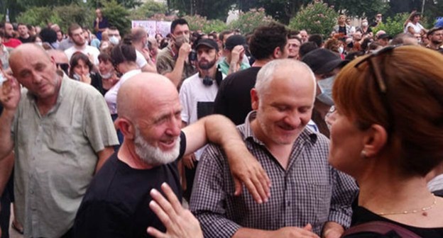 Participants of a rally in Tbilisi. July 12, 2021. Photo by Beslan Kmuzov for the "Caucasian Knot"