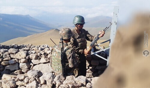 Armenian serviceman at combat positions. Photo: press service of the Ministry of Defence of Armenia