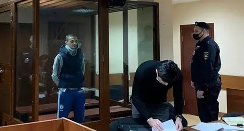 Said-Mukhammad Djumaev in a courtroom, January 2021. Photo: press service of the Presnya District Court of Moscow