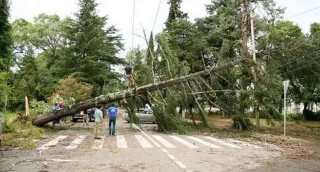 Aftermath of the July 4 hurricane in Sukhumi. Photo: press service of the Ministry for Emergencies of Abkhazia