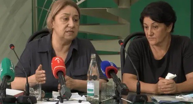 Press conference of the "Beslan Mothers" Committee, September 1, 2021. Screenshot from video reportage by iRYSTON TV, http://www.youtube.com/watch?v=8x0yCiwt8Rk/