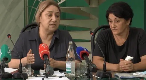 Press conference of the "Beslan Mothers" Committee, September 1, 2021. Screenshot from video reportage by iRYSTON TV, http://www.youtube.com/watch?v=8x0yCiwt8Rk/