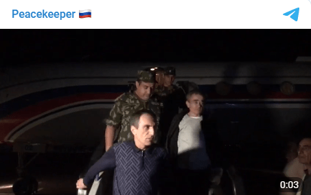 Screenshot of the video posted on the Telegram channel of the Russian peacekeeping forces in Nagorno-Karabakh https://t.me/RUS_peacekeeper/847
