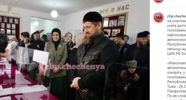 Election in Chechnya. Screenshot: http://www.instagram.com/p/CT7Q0xdM9b9/