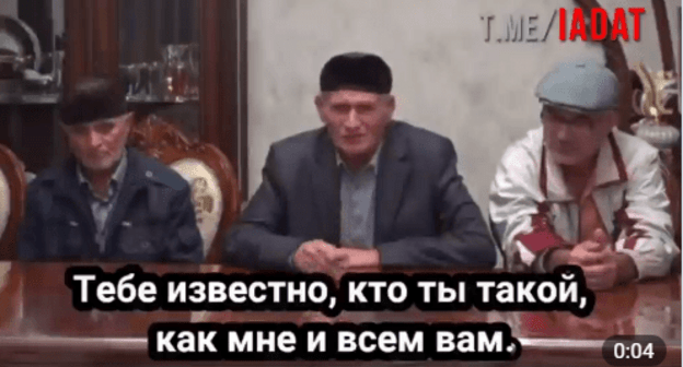 Screenshot of the video with Akhmed Zakaev's brothers insulting him https://t.me/IADAT/8675